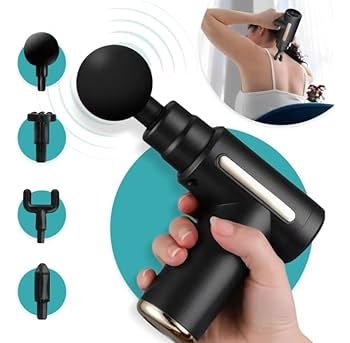 Massageador Muscular Portátil + 4 ponteiras Profissionais (GRÁTIS)